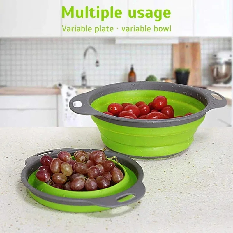 Kitchen Gadgets Organizer - 1 panier passoire pliable en silicone,